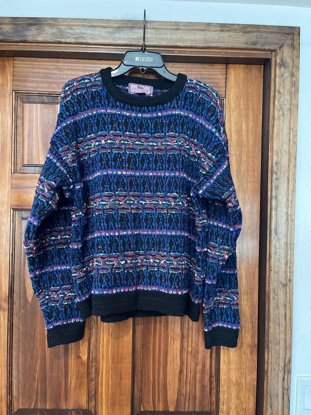 Vtg 90s Concrete Mix 3D
Geometric Knit Sweater Mens M
Cosby Grandpa Large